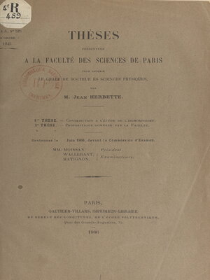 cover image of Contribution à l'étude de l'isomorphisme
